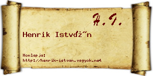 Henrik István névjegykártya